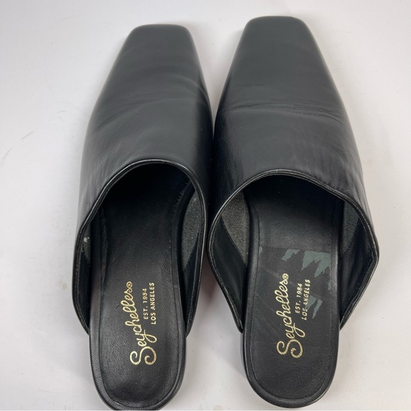 Seychelles Women’s Vice Square Toe Classic Mule Black Leather Size 7.5M - Picture 6 of 11